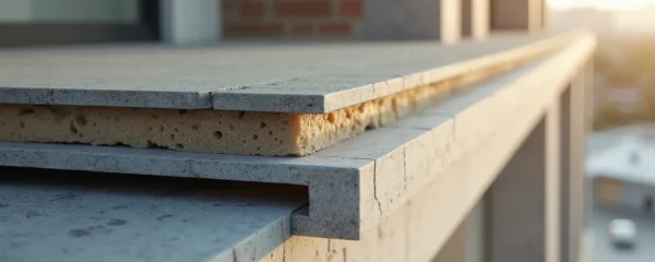 Vue macro sur des textures de matériaux de construction modernes et durables pour copropriété