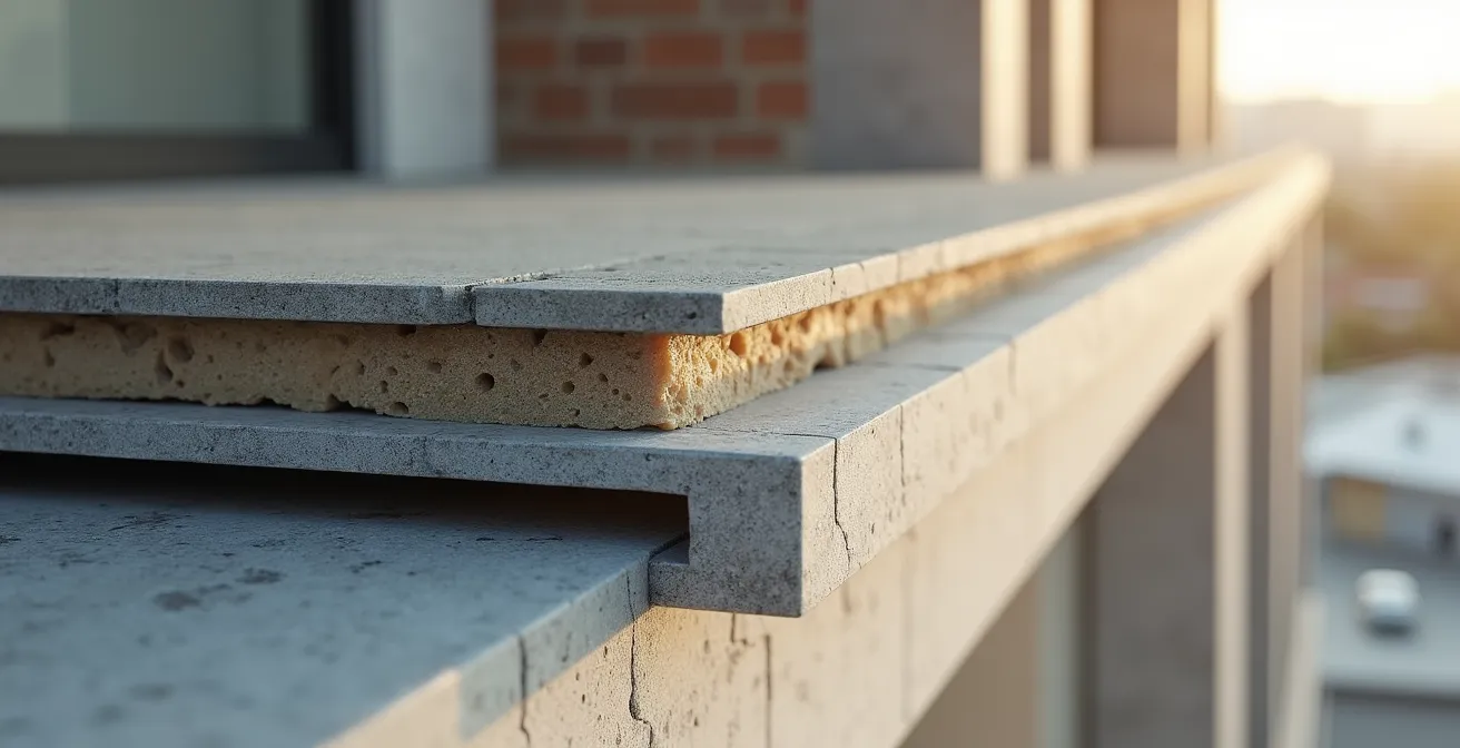 Vue macro sur des textures de matériaux de construction modernes et durables pour copropriété
