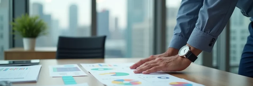 Professionnel analysant documents contractuels dans bureau moderne