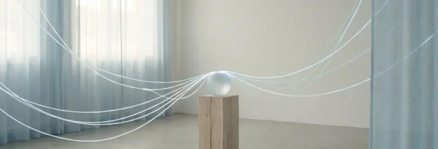 Représentation abstraite de plusieurs flux d'énergie convergeant vers une source unique, symbolisant la mise en concurrence de fournisseurs professionnels