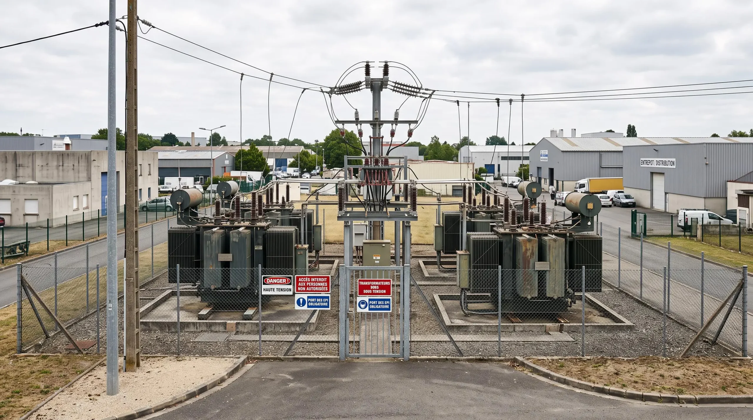 Infrastructure électrique de transformation et distribution desservant un parc d'activités industriel